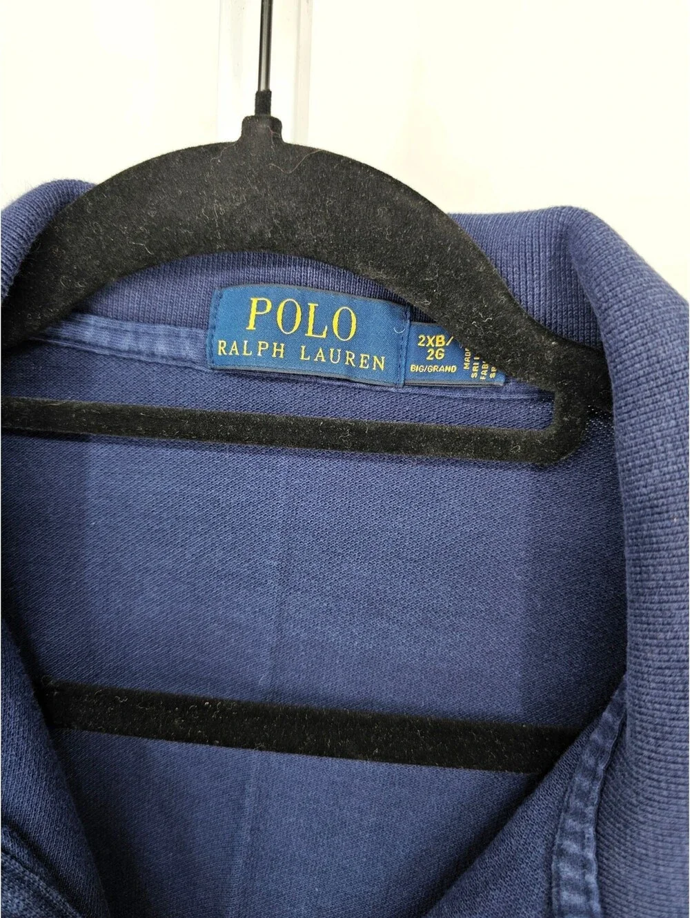 POLO Ralph Lauren Mens Sz 2XB Short Sleeve Cotton Polo Shirt Navy Blue